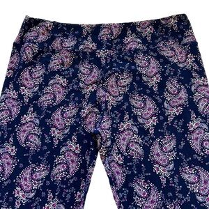 Lildy | Paisley Floral Super Soft Leggings Capri High‎ Waisted Navy/Pink …